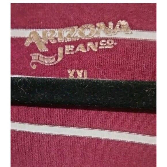 Arizona Jeans Plus Size Dress 2x Burgundy And White Striped Knee Length - Picture 2 of 2